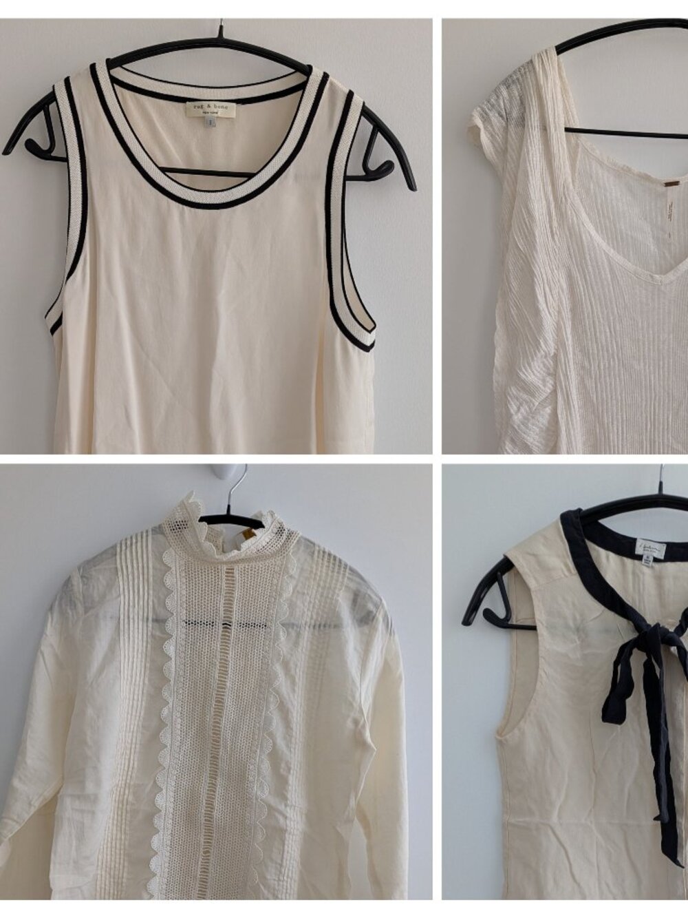 [Lot of 4] Summer White Tops, Rag & Bone, Free People, Aritzia, Silk